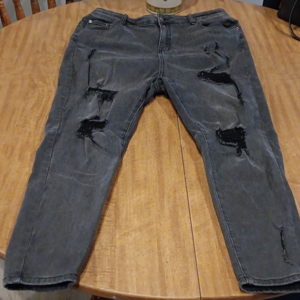 Shein black distressed jeans size 2x
